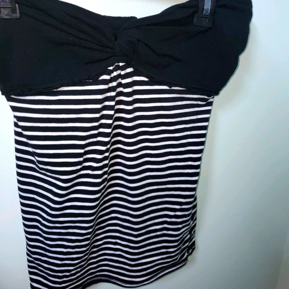 Strapless Tube Top Bow Open Back